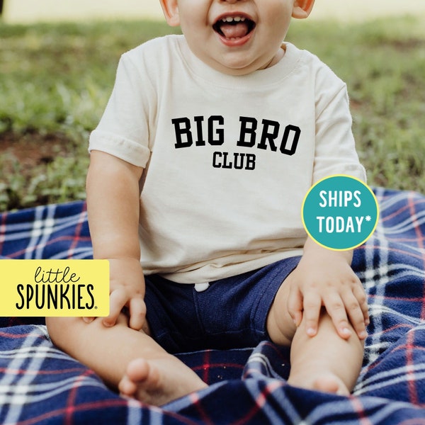 Big Brother Club Graphic Tee, Big Bro Club Natural T-Shirt, Cute Vintage Boys Shirt