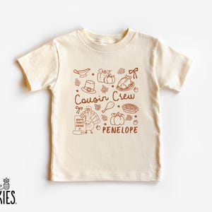 Thanksgiving Matching Cousin Crew Shirts: Personalized Coquette Doodle Shirts for Girls - JL10162
