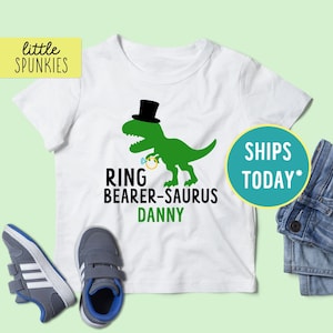 Ring Bearer Saurus Shirt, Funny Wedding Dinosaur T-Shirt, Toddler Youth Tee (RING BEARER SAURUS)