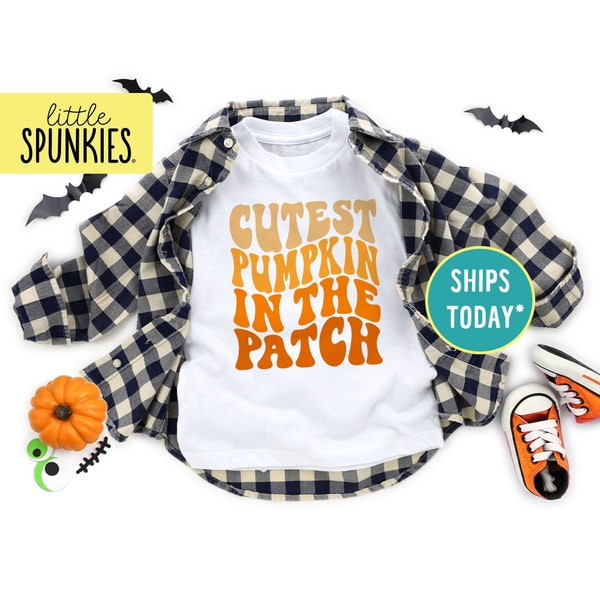 Cutest Pumpkin in the Patch T-Shirt, Retro Fall Kids Shirt, Cute Toddler Graphic Tees