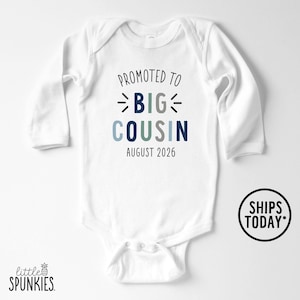 Big Cousin Announcement Onesies® Brand: Custom Pregnancy Reveal for Nephew -  RL19156