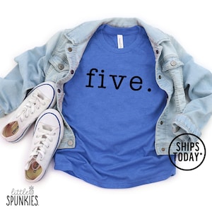 Typewriter Five T-Shirt, Turning 5 Shirt, 5th Birthday Party Outfit - PL16881