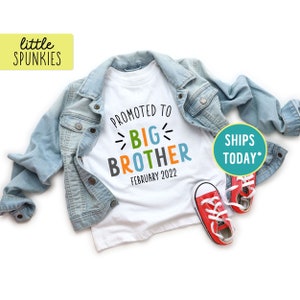 Promoted to Big Brother Shirt, Pregnancy Announcement Shirt, Boys Toddler Youth Shirts (PROMOTED to BIG BROTHER)