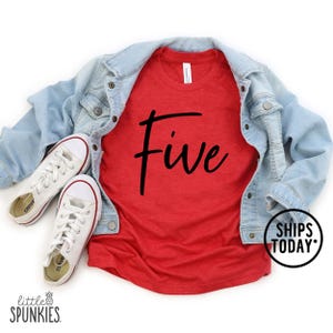 Handwritten Five T-Shirt: 5th Birthday Party Outfit - PL16770