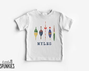 Personalized Fishing Shirt: Watercolor Bobbers Summer Kids Tee - YL25961