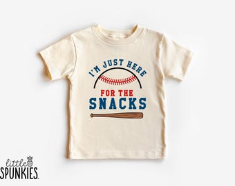 Baseball Fan Shirt for Kids: I'm Just Here for the Snacks Funny Saying T-Shirt - XL24734