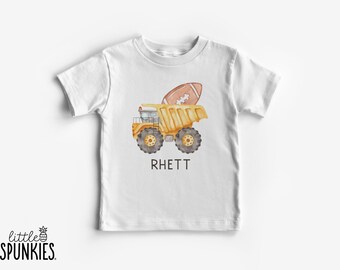 Custom Football Dump Truck T-Shirt: Personalized Kids Sports Graphic Tee - XL24863