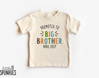 Sibling Reveal Shirt for Boys: Promoted to Big Brother Toddler Boy T-Shirt - RL19086