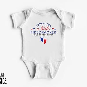 Expecting a Little Firecracker Onesies® Brand: Patriotic Pregnancy Announcement - AL1346