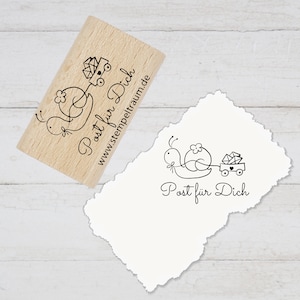 Stempel  - Motivstempel - Post für Dich - Schnecke, Stempel Geschenk - DIY Stempel zum Basteln von Karten, Papier, Stoffen, Holz, Dekoration