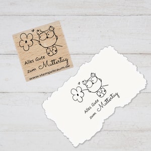 Stempel - Motivstempel Muttertag - Alles Gute zum Muttertag - Eule, Geschenk - DIY Stempel zum Basteln von Karten, Papier, Stoff, Holz, Deko