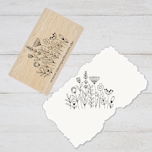 Stempel - Motivstempel - Blumenwiese - Floral, Blumen, Geschenk - DIY Stempel zum Basteln von Karten, Papier, Stoff, Holz, Dekoration,