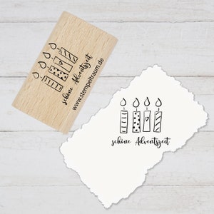 Motivstempel - Weihnachten - schöne Adventszeit mit 4 Kerzen, Geschenk - DIY Stempel zum Basteln von Karten, Papier, Stoff, Holz, Deko