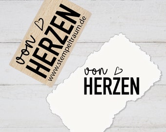 Textstempel - von HERZEN -Stempel Geschenk - DIY Stempel zum Basteln von Karten, Papier, Stoffen, Holz, Dekoration