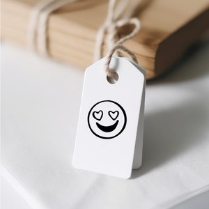 Ministempel - Motivstempel - Smiley - Emojis - verliebter Smiley mit Herzen, Stempel Geschenk - DIY Stempel zum Basteln von Karten, Papier