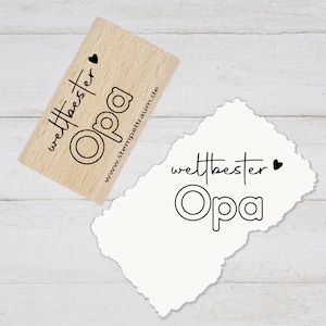 Stempel Motivstempel mit Text - weltbester Opa - Geschenk - DIY Stempel zum Basteln von Karten, Papier, Stoff, Holz, Dekoration, Geburtstag