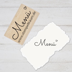 Stempel - Textstempel - Menü - Geschenk - DIY Stempel zum Basteln von Karten, Papier, Stoff, Holz, Dekoration, selbstgemacht, Küchendeko