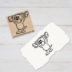 Motivstempel Fitness Bär - Stempel Geschenk - DIY Stempel zum Basteln von Karten, Papier, Stoffen, Holz, Dekoration, ausmalen, Sport