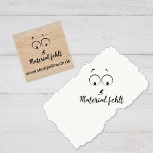 Stempel Lehrerstempel - Schule - Material fehlt - mit Emoji, Stempel Geschenk - DIY Stempel zum Basteln von Karten, Papier, Stoffen, Holz,