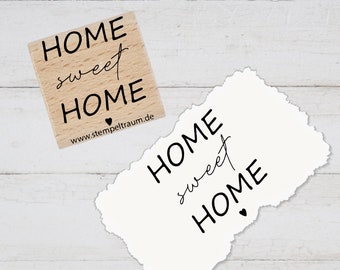 Stempel - Textstempel - Home sweet Home, Geschenk - DIY Stempel zum Basteln von Karten, Papier, Stoff, Holz, Dekoration, Familie, Glück
