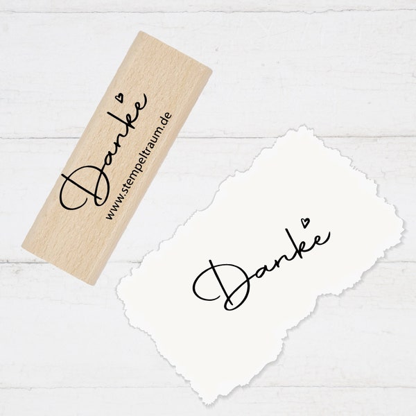 Stempel  - Textstempel - Danke - Geschenk - DIY Stempel zum Basteln von Karten, Papier, Stoff, Holz, Dekoration, Scrapbooking, denk an dich