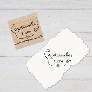 Stempel -Textstempel - vegetarische Küche - Geschenk - DIY Stempel zum Basteln von Karten, Papier, Stoff, Holz, Dekoration, Küchendeko, Koch