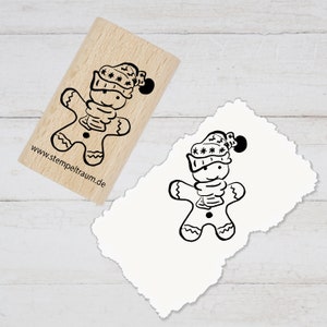Motivstempel - Weihnachten - Lebkuchenmann, Geschenk - DIY Stempel zum Basteln von Karten, Papier, Stoff, Holz, Dekoration, Advent, Anhänger
