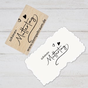 Stempel - Motivstempel - schönen Muttertag - mit Herzen, Geschenk - DIY Stempel zum Basteln von Karten, Papier, Stoff, Holz, Dekoration,