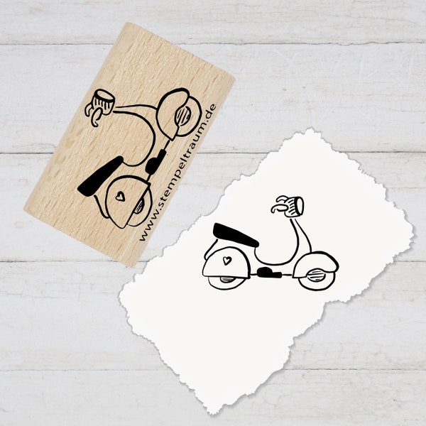 Stempel  - Motivstempel - Vespa Roller, Geschenk - DIY Stempel zum Basteln von Karten, Papier, Stoff, Holz, Dekoration, Scrapbooking