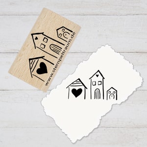 Stempel - Motivstempel - Häuser, Geschenk - DIY Stempel zum Basteln von Karten, Papier, Stoff, Holz, Dekoration, Scrapbooking, selbs gemacht