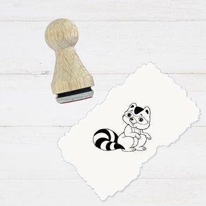Ministempel - Motivstempel - Waschbär - Tiere - Stempel Geschenk - DIY Stempel zum Basteln von Karten, Papier, Stoffen, Scrapbooking