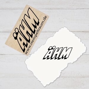 Textstempel mit Füllwort ÄHM - Stempel Geschenk - DIY Stempel zum Basteln von Karten, Papier, Stoffen, Holz, Dekoration