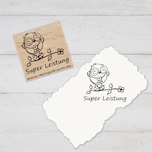 Stempel, Lehrerstempel - Schule - Super Leistung - Eule - Geschenk - DIY Stempel f. Schulhefte, Hausaufgabenheft, Grundschule, Motivation