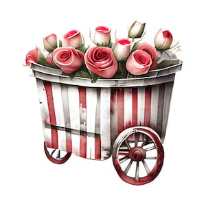 Aufbügler - Bügelbild - Aufbügler - Bügeltransfer - Blumenwagen - Flowers