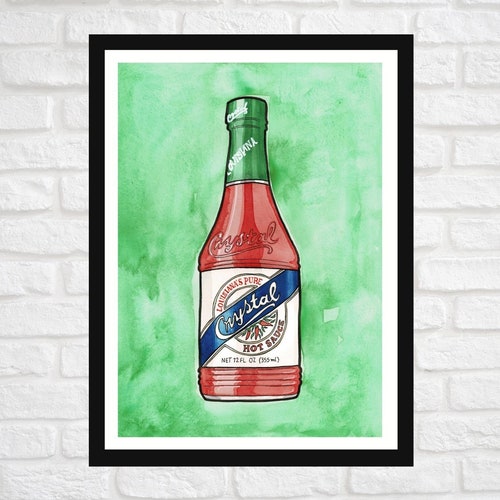 Hot Sauces Art Print Hot Sauce Art Hot Sauce Kitchen Decor Etsy