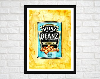 Heinz Beanz Can of Beans Art Print - Etsy