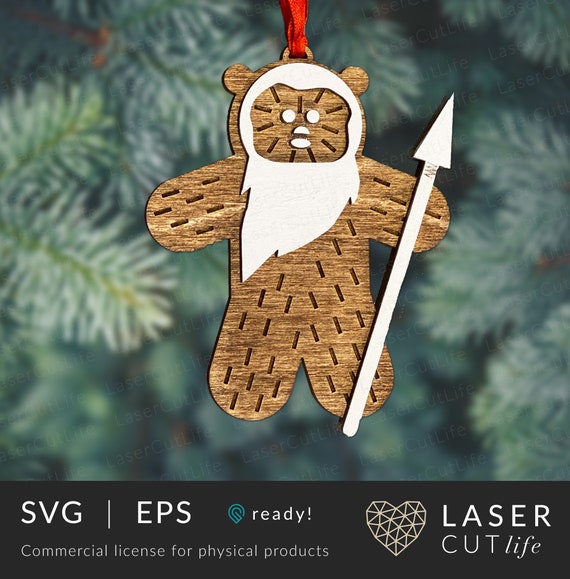 Download Ewok Gingerbread Man Star Wars Ornament Glowforge Laser Cut Etsy