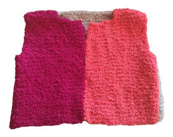 Gilet tricoté sans manches à trois couleurs