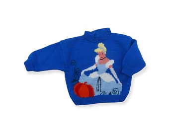 Pull tricoté bleu Cendrillon