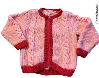 Gilet tricoté rose