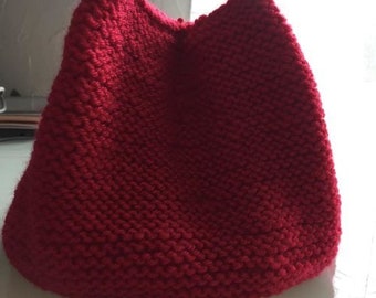 Bonnet tricoté rouge