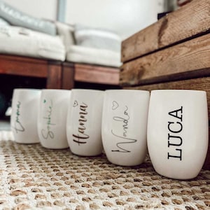 white cups with your desired name (standard price)