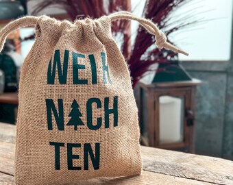 Weihnachtsbeutel Jute