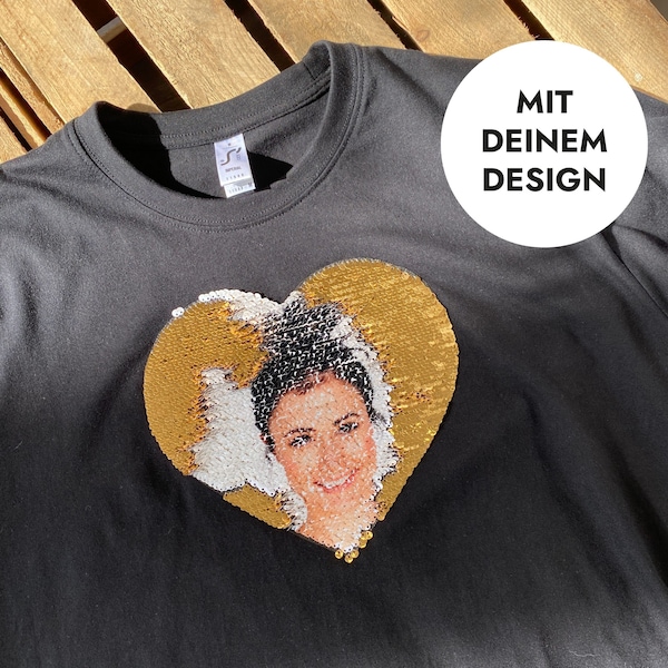 personalisiertes Wendepailletten-Shirt