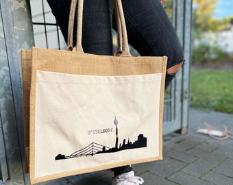 Jute Shopper Eckig groß