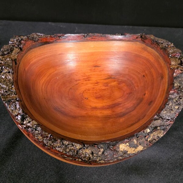 Cherry Wood Bowl with Natural Edge