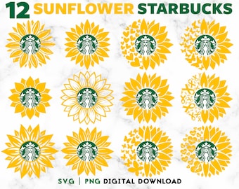 Free Sunflower Svg Starbucks Cup SVG PNG EPS DXF File