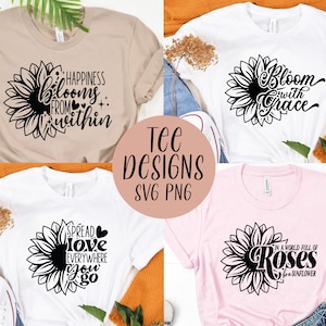 Sunflower SVG Design Bundle, Sunflower Quote Svg Files For Cricut, Floral SVG, Motivation SVG, Flower Svg, Sunflower Svg, Inspirational Svg