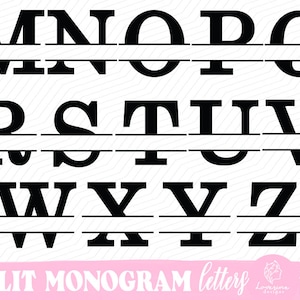 Split Monogram Alphabet SVG Monogram Alphabet SVG Bundle - Etsy