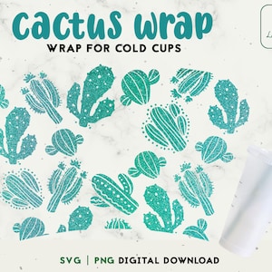 Cactus Full Wrap SVG 24oz Venti Cold Cup, Cuctus Lovers Svg Cold Cup 24oz, Full Wrap 24oz venti copa fría Svg, Descarga instantánea